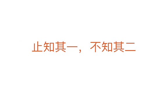 止知其一，不知其二